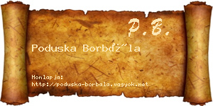 Poduska Borbála névjegykártya